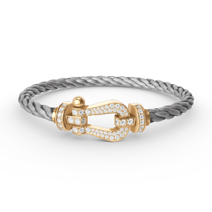 [✨ROSE✨]FORCE LARGE HORSESHOE FULL DIAMOND BRACELET GOLD