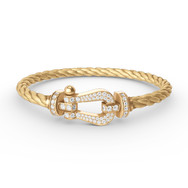 [✨ROSE✨]FORCE LARGE HORSESHOE FULL DIAMOND BRACELET GOLD