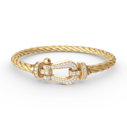 [✨ROSE✨]FORCE LARGE HORSESHOE FULL DIAMOND BRACELET GOLD