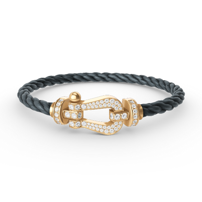 [✨ROSE✨]FORCE LARGE HORSESHOE FULL DIAMOND BRACELET GOLD