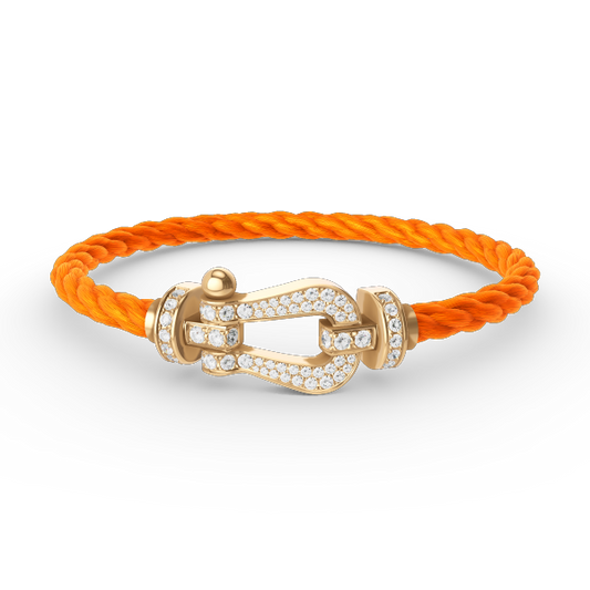 [✨ROSE✨]FORCE LARGE HORSESHOE FULL DIAMOND BRACELET GOLD