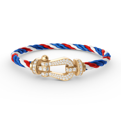 [✨ROSE✨]FORCE LARGE HORSESHOE FULL DIAMOND BRACELET GOLD