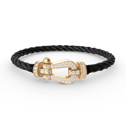 [✨ROSE✨]FORCE LARGE HORSESHOE FULL DIAMOND BRACELET GOLD
