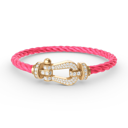 [✨ROSE✨]FORCE LARGE HORSESHOE FULL DIAMOND BRACELET GOLD