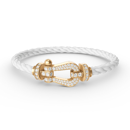 [✨ROSE✨]FORCE LARGE HORSESHOE FULL DIAMOND BRACELET GOLD