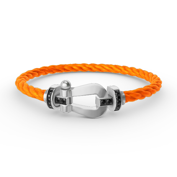 [✨ROSE✨]FORCE LARGE HORSESHOE BLACK DIAMOND BRACELET SILVER