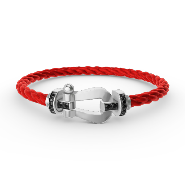[✨ROSE✨]FORCE LARGE HORSESHOE BLACK DIAMOND BRACELET SILVER