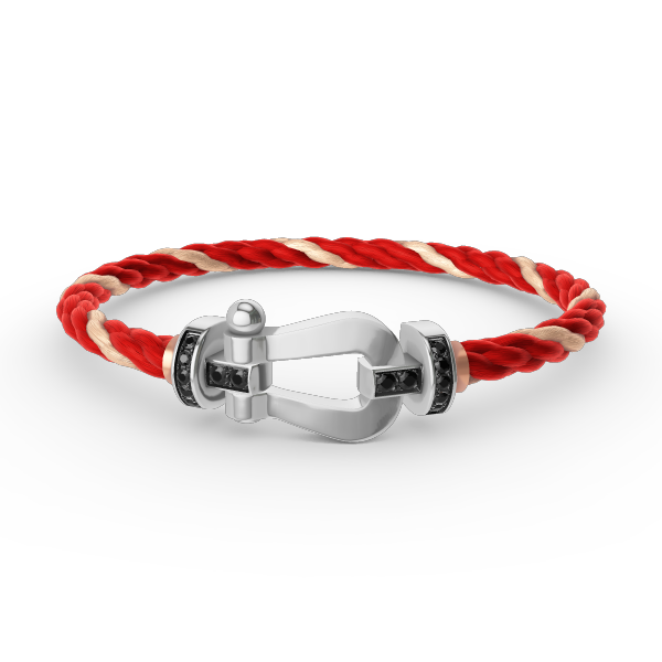 [✨ROSE✨]FORCE LARGE HORSESHOE BLACK DIAMOND BRACELET SILVER
