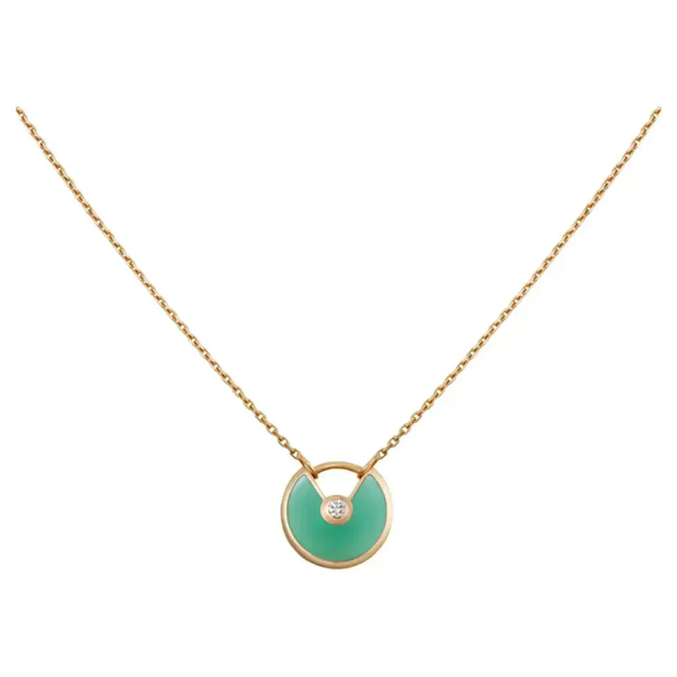 [✨ROSE✨]AMULETTE GOLD MALACHITE NECKLACE