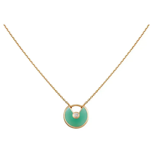 [✨ROSE✨]AMULETTE GOLD MALACHITE NECKLACE
