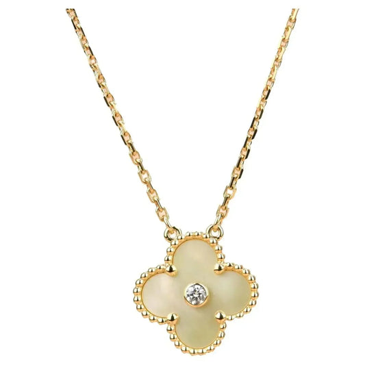 [✨ROSE✨]CLOVER 15MM DIAMOND GOLD MOTHER OF PEARL NECKLACE
