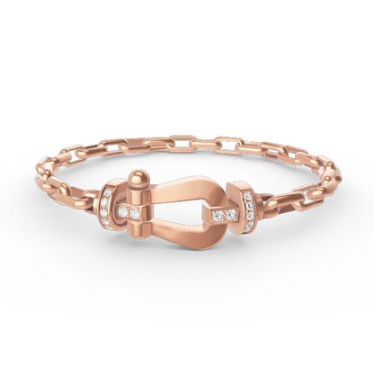 [✨ROSE✨]FORCE LARGE HORSESHOE CLASP  METAL BRACELET