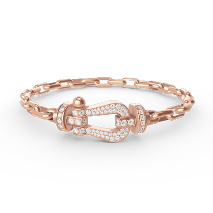 [✨ROSE✨]FORCE LARGE HORSESHOE CLASP  METAL BRACELET