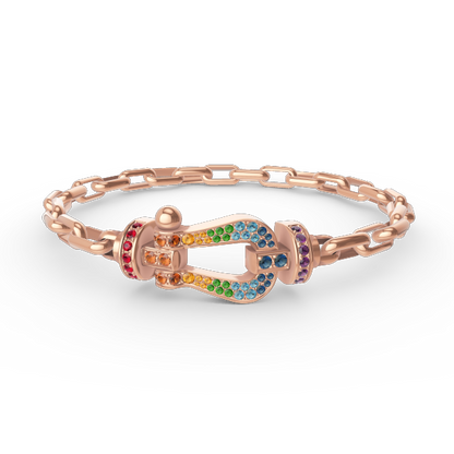 [✨ROSE✨]FORCE LARGE HORSESHOE CLASP  METAL BRACELET