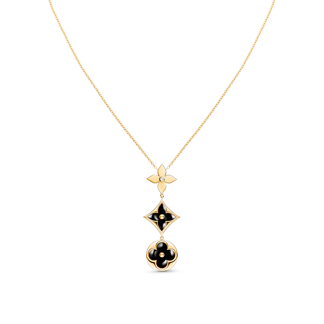 [✨ROSE✨]STAR AND SUN ONYX PINK GOLD NECKLACE