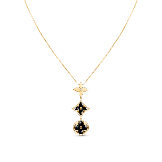 [✨ROSE✨]STAR AND SUN ONYX PINK GOLD NECKLACE