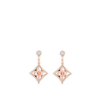 [✨ROSE✨]DOUBLE STAR PINK GOLD MOP DROP EARRINGS