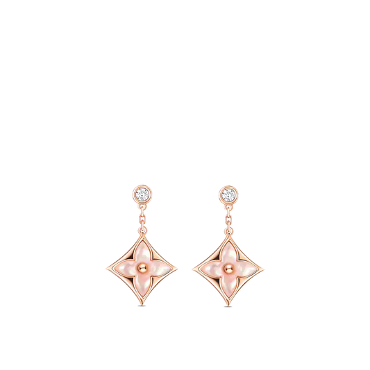 [✨ROSE✨]DOUBLE STAR PINK GOLD MOP DROP EARRINGS
