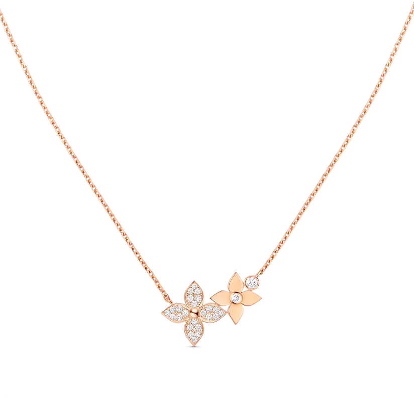 [✨ROSE✨]STAR BLOSSOM NECKLACE PINK GOLD DIAMONDS