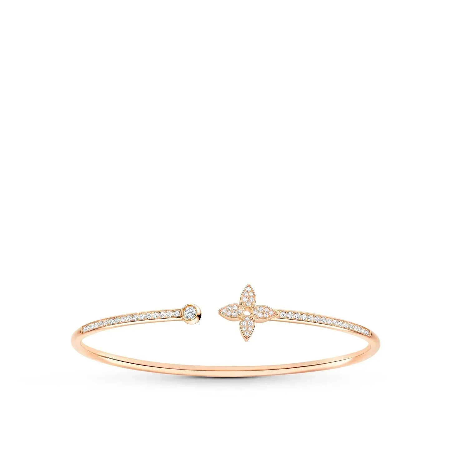 [✨ROSE✨]IDYLLE PINK GOLD OPEN BRACELET DIAMOND PAVED