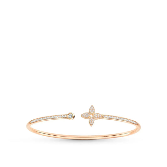 [✨ROSE✨]IDYLLE PINK GOLD OPEN BRACELET DIAMOND PAVED