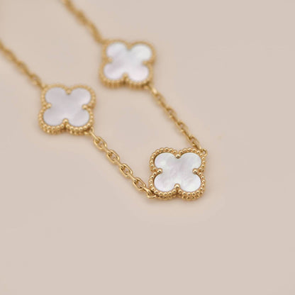 [✨ROSE✨]CLOVER  5 MOTIF WHITE MOP BRACELET