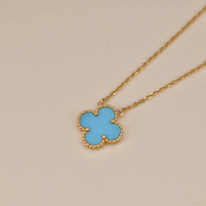 [✨ROSE✨]CLOVER 15MM VINTAGE TURQUOISE NECKLACE