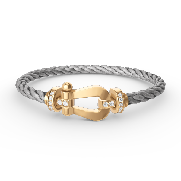 [✨ROSE✨]FORCE LARGE HORSESHOE HALF DIAMOND BRACELET GOLD