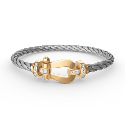 [✨ROSE✨]FORCE LARGE HORSESHOE HALF DIAMOND BRACELET GOLD