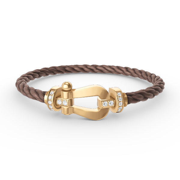 [✨ROSE✨]FORCE LARGE HORSESHOE HALF DIAMOND BRACELET GOLD