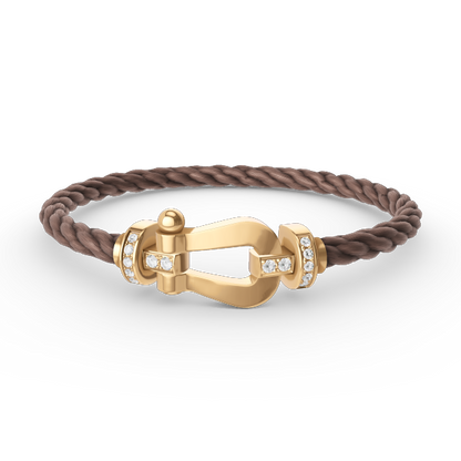 [✨ROSE✨]FORCE LARGE HORSESHOE HALF DIAMOND BRACELET GOLD