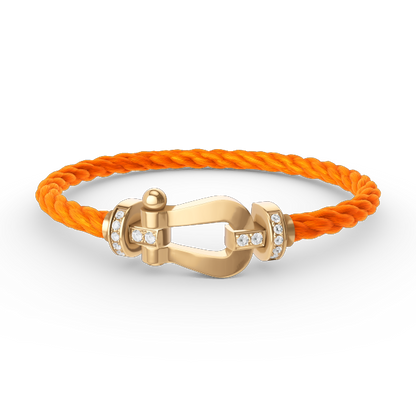 [✨ROSE✨]FORCE LARGE HORSESHOE HALF DIAMOND BRACELET GOLD
