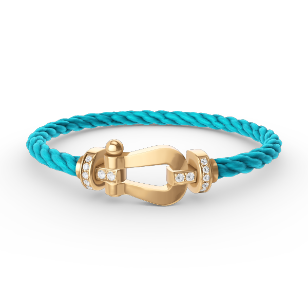 [✨ROSE✨]FORCE LARGE HORSESHOE HALF DIAMOND BRACELET GOLD