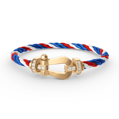 [✨ROSE✨]FORCE LARGE HORSESHOE HALF DIAMOND BRACELET GOLD
