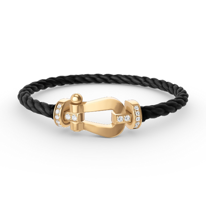 [✨ROSE✨]FORCE LARGE HORSESHOE HALF DIAMOND BRACELET GOLD