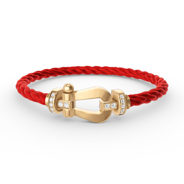 [✨ROSE✨]FORCE LARGE HORSESHOE HALF DIAMOND BRACELET GOLD