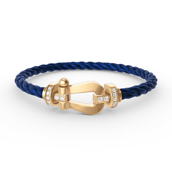 [✨ROSE✨]FORCE LARGE HORSESHOE HALF DIAMOND BRACELET GOLD
