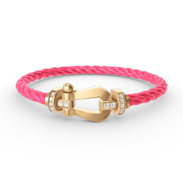 [✨ROSE✨]FORCE LARGE HORSESHOE HALF DIAMOND BRACELET GOLD