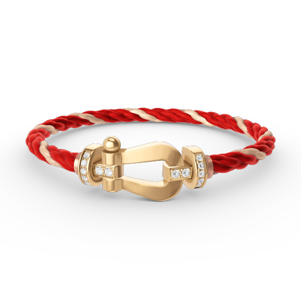 [✨ROSE✨]FORCE LARGE HORSESHOE HALF DIAMOND BRACELET GOLD