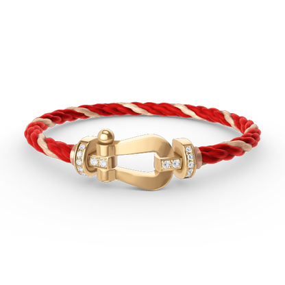 [✨ROSE✨]FORCE LARGE HORSESHOE HALF DIAMOND BRACELET GOLD