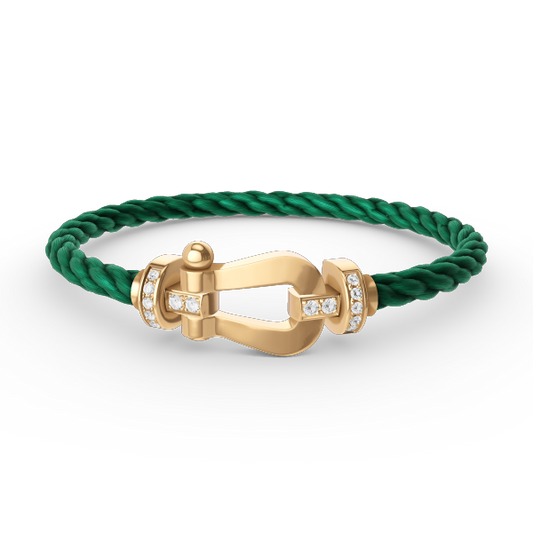 [✨ROSE✨]FORCE LARGE HORSESHOE HALF DIAMOND BRACELET GOLD