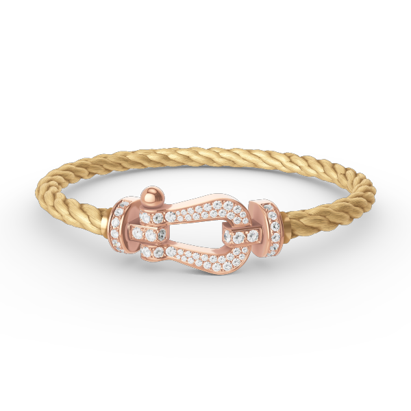 [✨ROSE✨]FORCE LARGE HORSESHOE FULL DIAMOND BRACELET ROSE GOLD