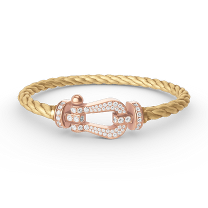 [✨ROSE✨]FORCE LARGE HORSESHOE FULL DIAMOND BRACELET ROSE GOLD