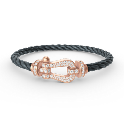 [✨ROSE✨]FORCE LARGE HORSESHOE FULL DIAMOND BRACELET ROSE GOLD