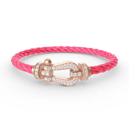 [✨ROSE✨]FORCE LARGE HORSESHOE FULL DIAMOND BRACELET ROSE GOLD