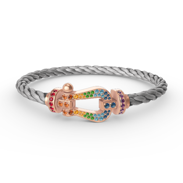 [✨ROSE✨]FORCE LARGE HORSESHOE  COLORED DIAMOND BRACELET ROSE GOLD