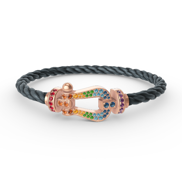 [✨ROSE✨]FORCE LARGE HORSESHOE  COLORED DIAMOND BRACELET ROSE GOLD