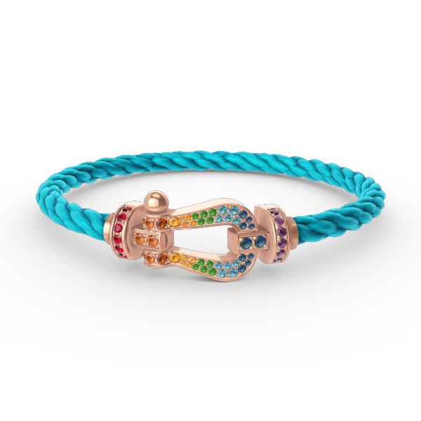 [✨ROSE✨]FORCE LARGE HORSESHOE  COLORED DIAMOND BRACELET ROSE GOLD