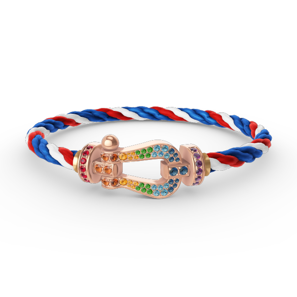[✨ROSE✨]FORCE LARGE HORSESHOE  COLORED DIAMOND BRACELET ROSE GOLD