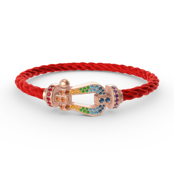 [✨ROSE✨]FORCE LARGE HORSESHOE  COLORED DIAMOND BRACELET ROSE GOLD